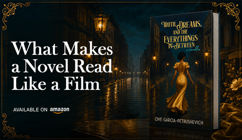 Screenplay style novel What Makes a Novel Read Like a Film by Ove Garcia-Petrushevich OveylandInc 1919 New York